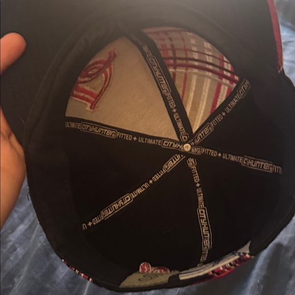 DC Black Snapback Pink, White Plaid Embroidery - Picture 5 of 8